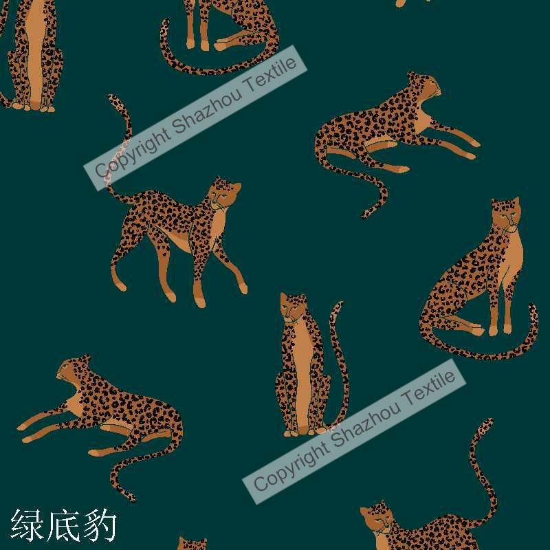绿底豹(Green background leopard)