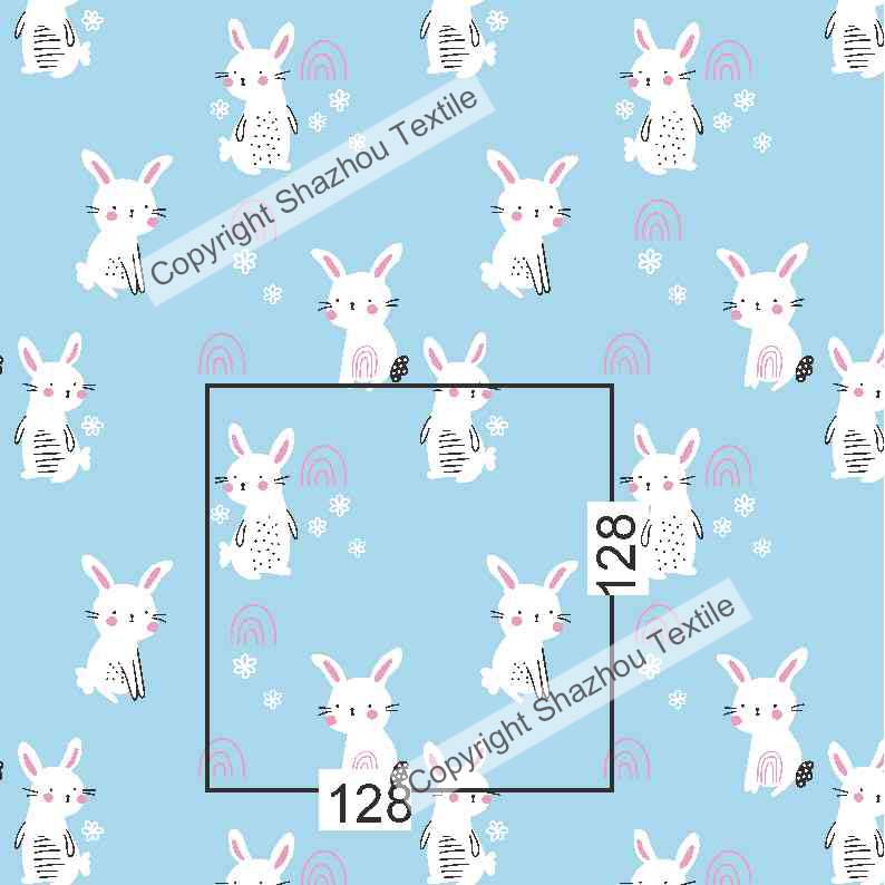 2021兰底小白兔(Little white rabbit with blue background)