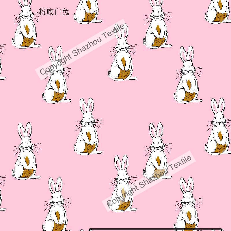 粉底白兔(White Rabbit with Pink Background)