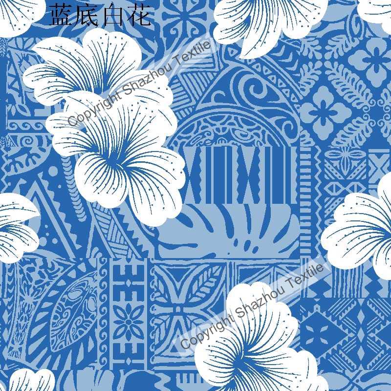 兰底白花(White flowers on blue background)